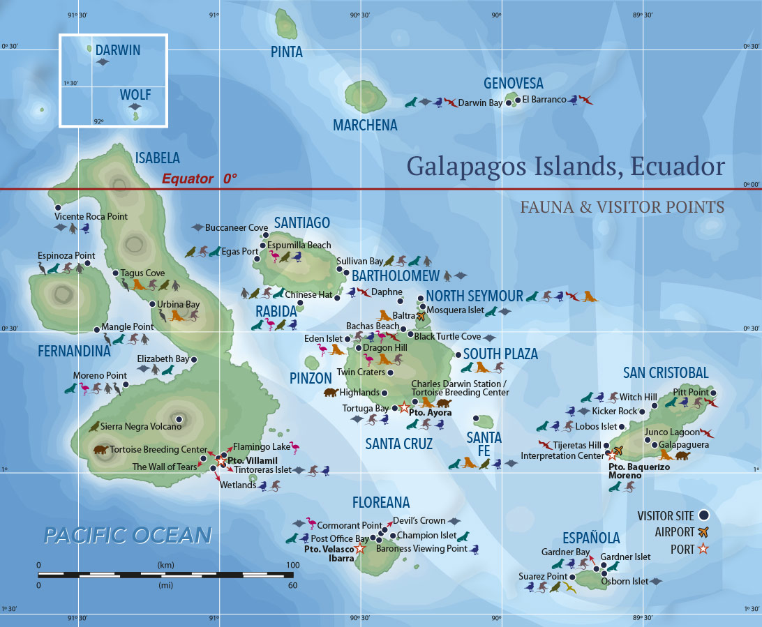 Galapagos Wildlife Map